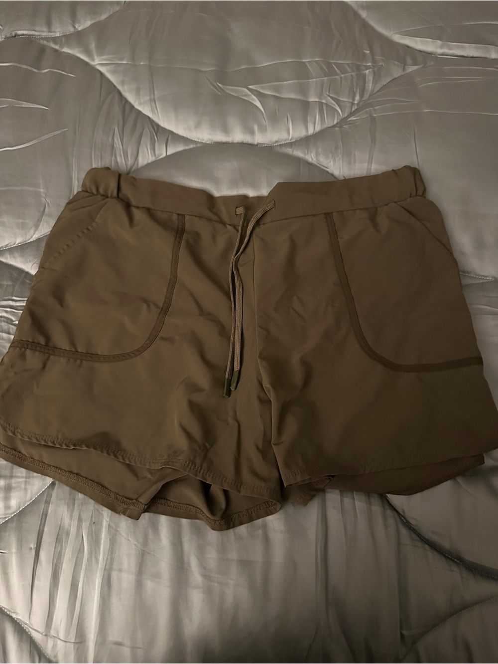 Women's Casual Drawstring Shorts in olive green